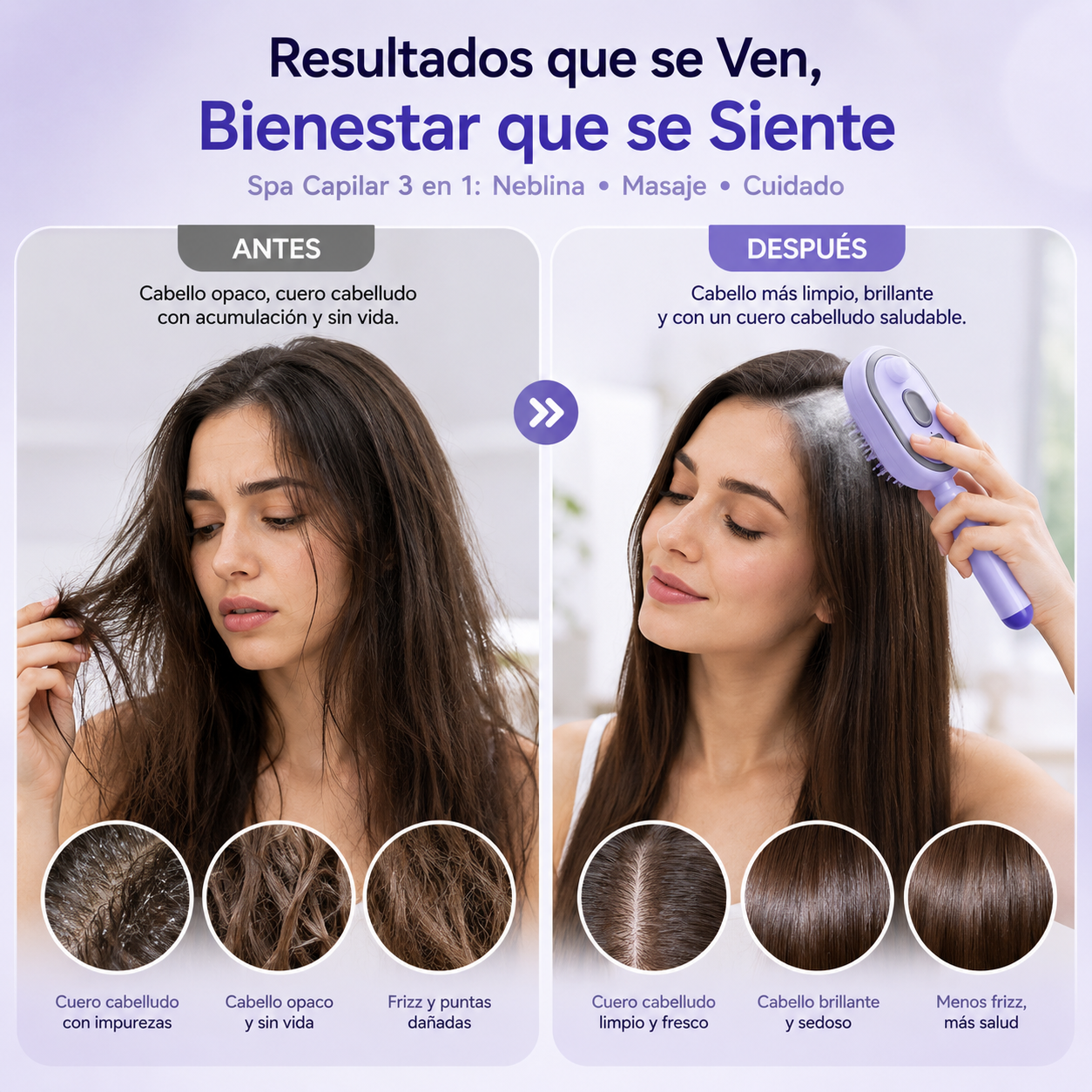 Voluméa™ — Cepillo Capilar Inteligente 3 en 1